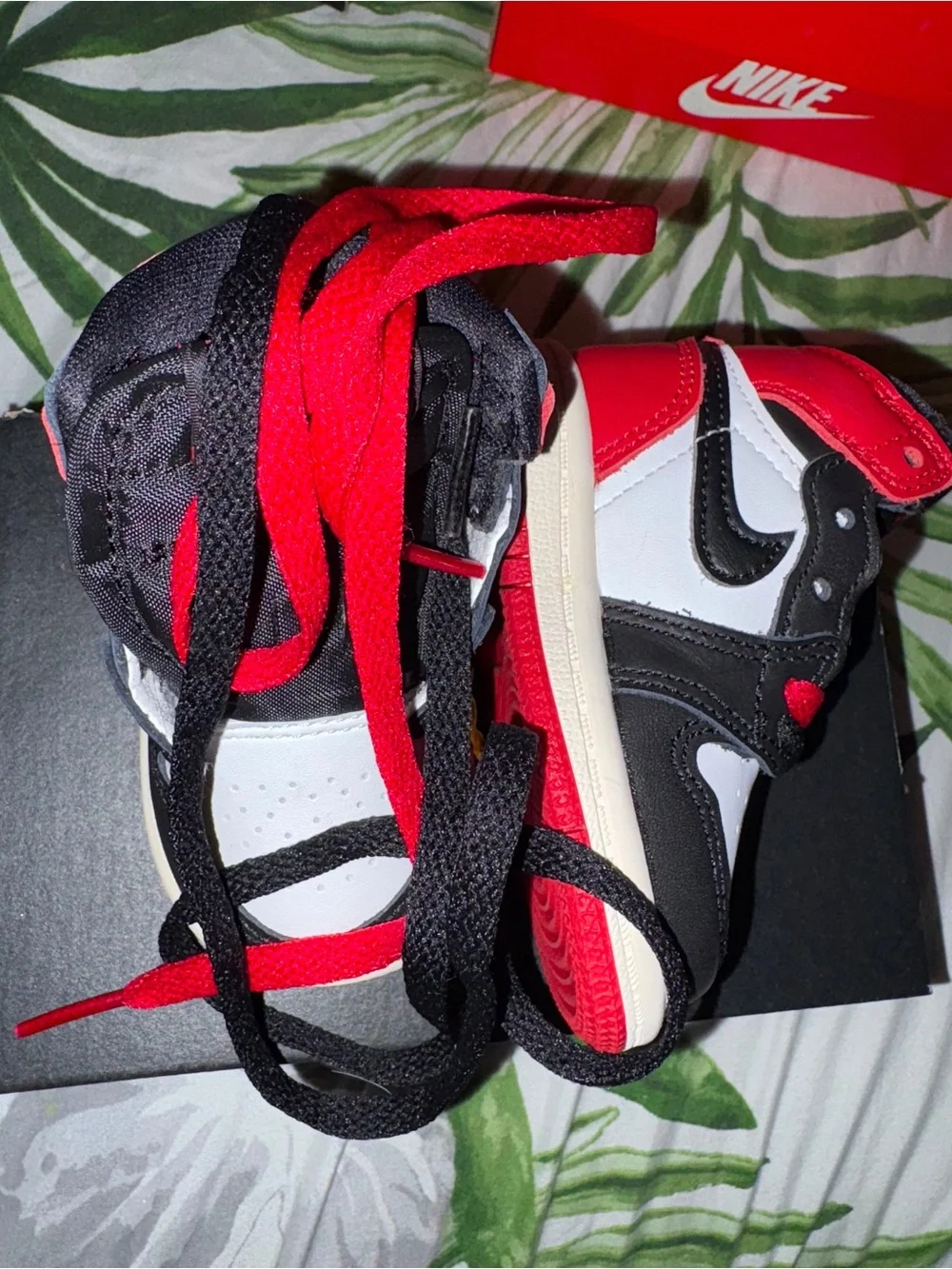 Nike Kids Black, White & Red High-Top Sneakers